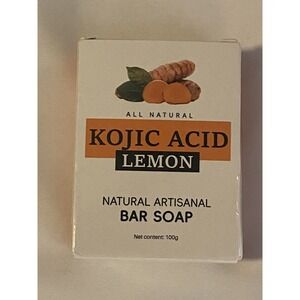 Lemon Turmeric Kojic Acid Soap Bar, Turmeric Face and Body Soap Natural 100g Bar